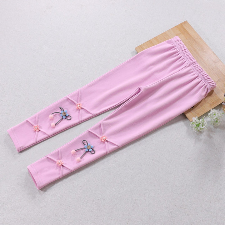 Mädchen Leggings mit floralen Applikationen Echo Archiv