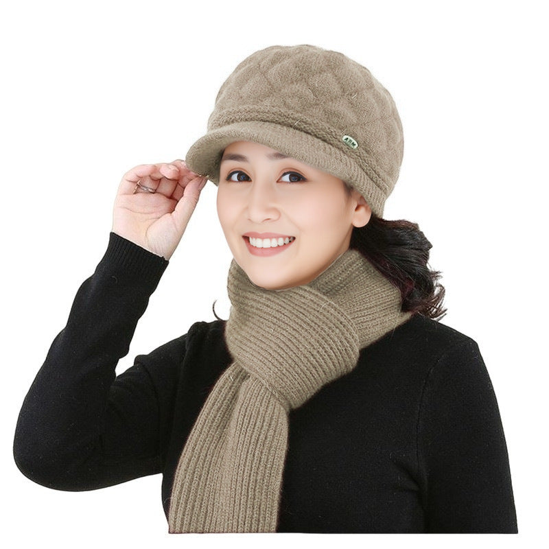 Winter-Set: Strick-Baskenmütze und Schal für Damen