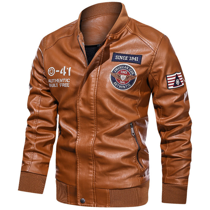 Herren Modische Lederjacke im Biker-Stil Echo Archiv