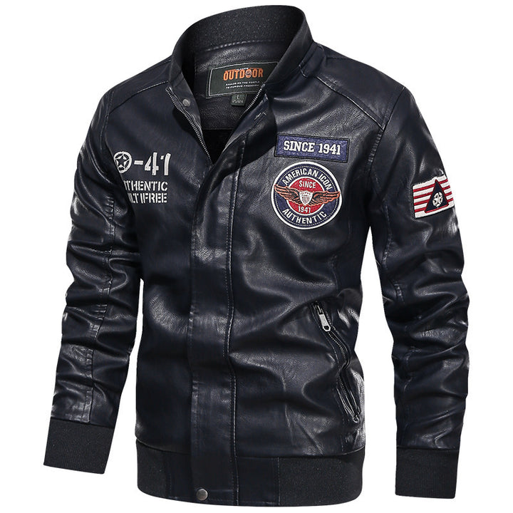 Herren Modische Lederjacke im Biker-Stil Echo Archiv
