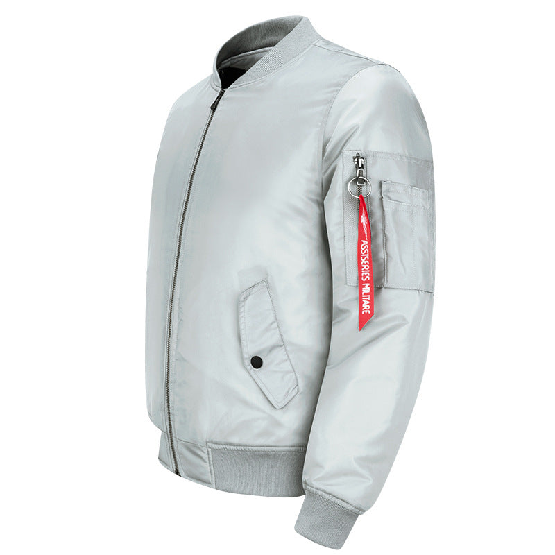 Men's streamlined commuter bomber jacket with water-resistant nylon shell and sleeve pen pocket – Brevano
