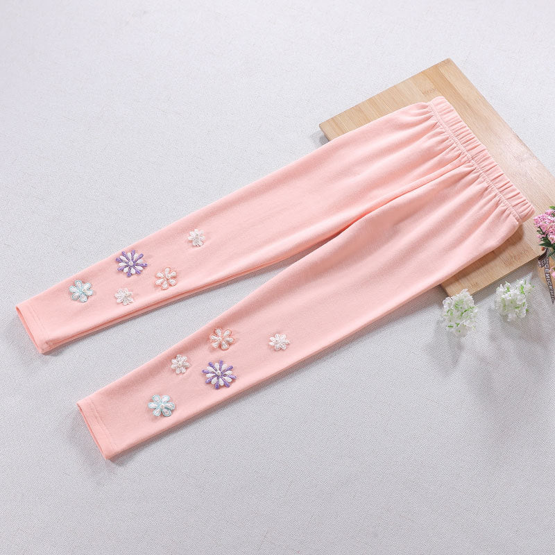 Mädchen Leggings mit floralem Applikationsdesign Echo Archiv