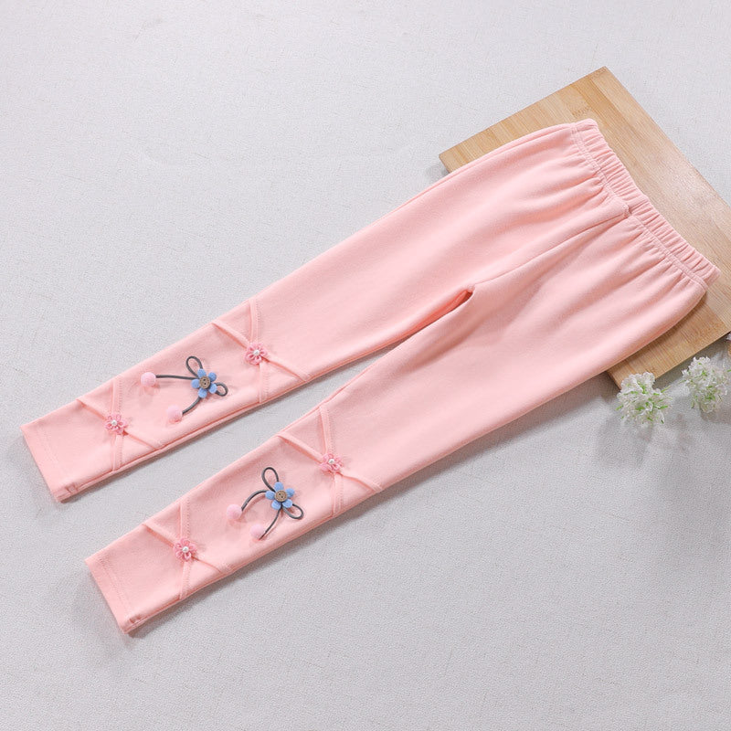 Mädchen Leggings mit floralen Applikationen Echo Archiv