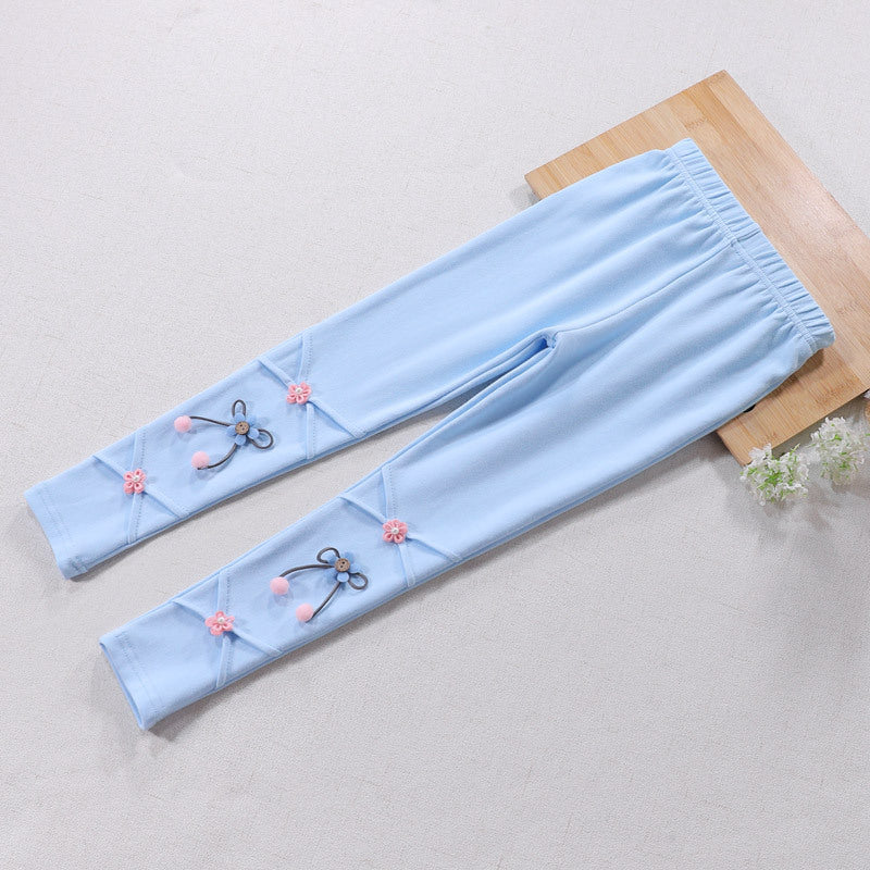 Mädchen Leggings mit floralen Applikationen Echo Archiv