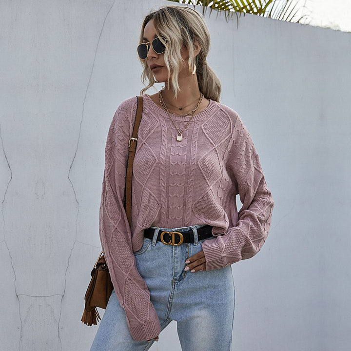 Damen Oversize Zopfstrickpullover mit Ajourdetails Echoarchiv