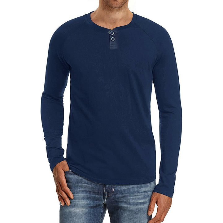Herren Langarmshirt mit modischem Henley-Ausschnitt und bequemer Passform Echoarchiv