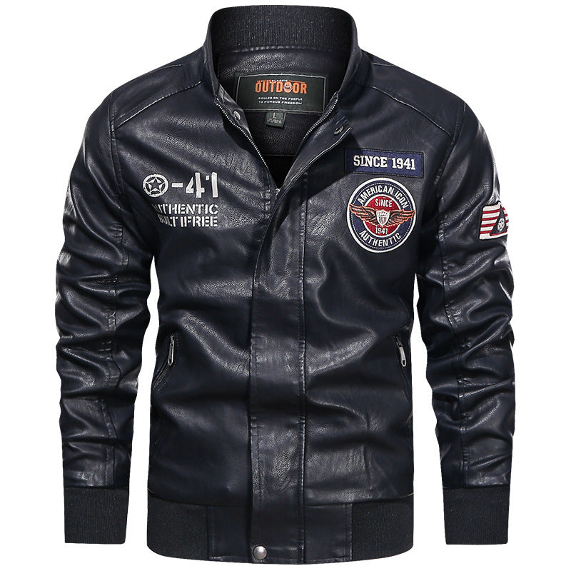 Herren Modische Lederjacke im Biker-Stil Echo Archiv