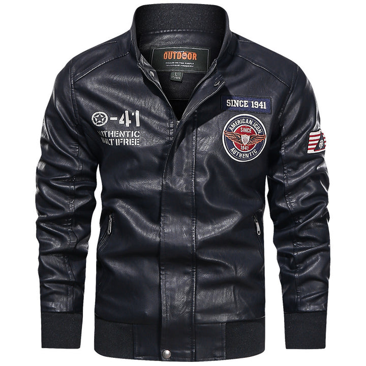 Herren Modische Lederjacke im Biker-Stil Echo Archiv