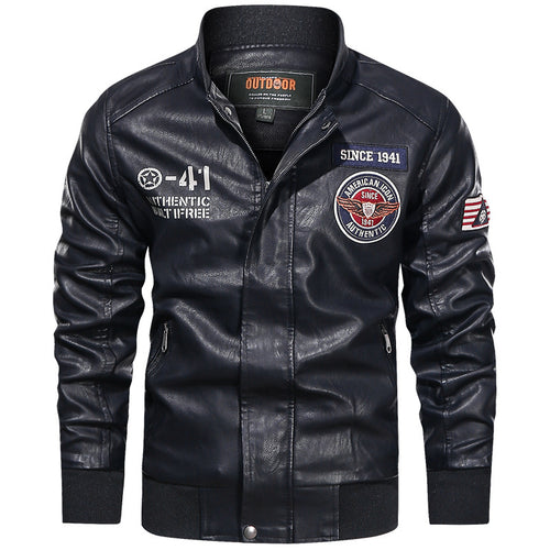 Herren Modische Lederjacke im Biker-Stil Echo Archiv