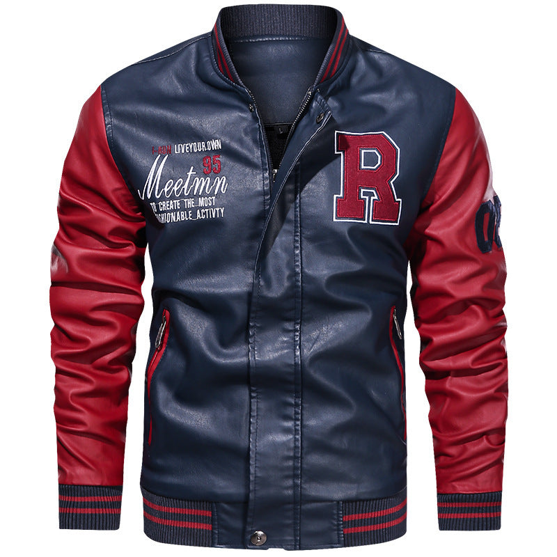 Herren Sportliche Lederjacke im College-Stil Echo Archiv