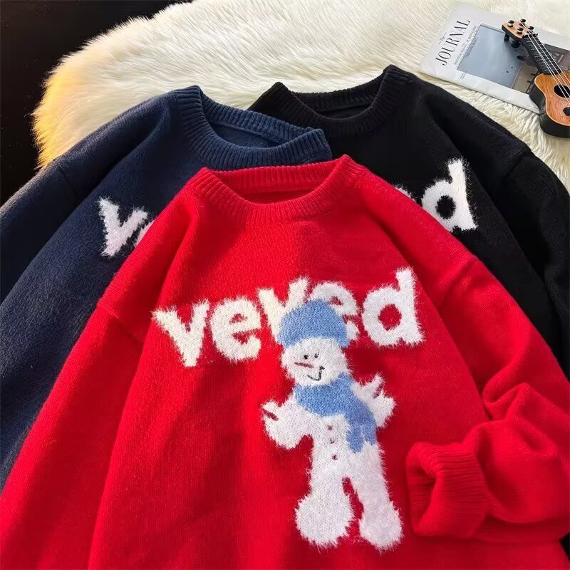 Weihnachtlicher Strickpullover für Herren, Schneemann-Motiv