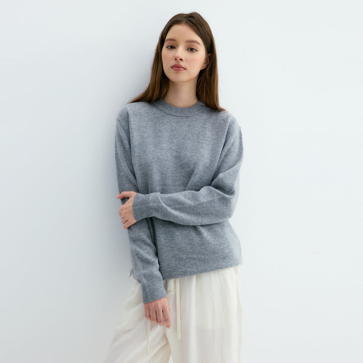 Herren Pullover aus 100% Schafwolle, Stehkragen