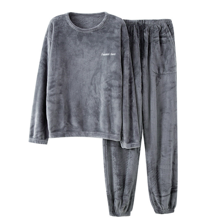 Warmer Herren-Schlafanzug aus Flanell und Korallenfleece