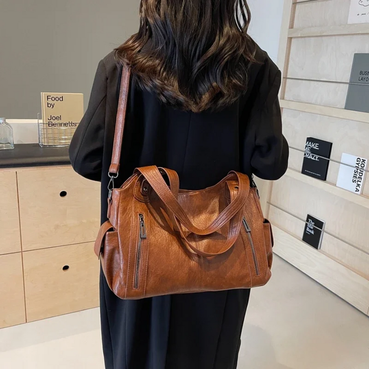 Stilvolle Lederhandtasche Mit Reißverschluss – Avelisse