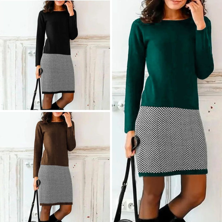 Schickes Kleid mit Hahnentritt-Saum