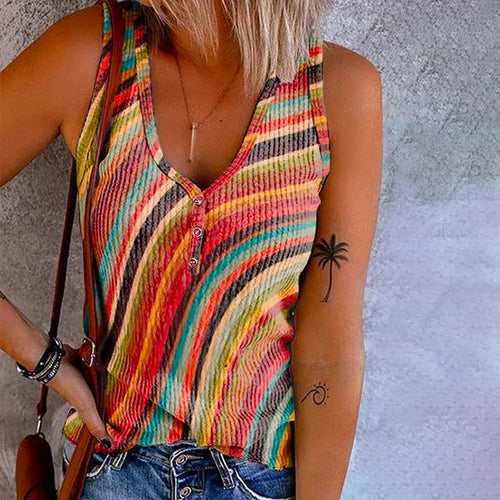 Echoarchiv | Regenbogen Gestreiftes Tanktop