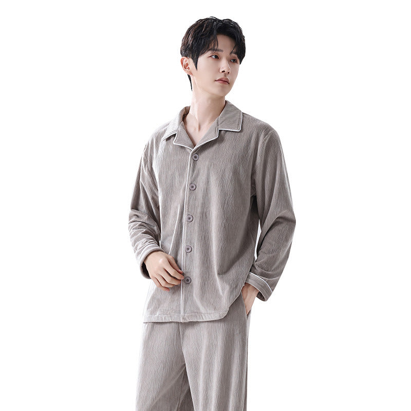 Warmer Herren-Schlafanzug aus Korallenfleece