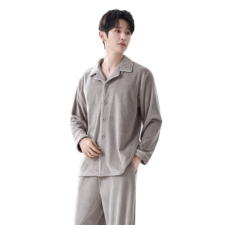 Warmer Herren-Schlafanzug aus Korallenfleece
