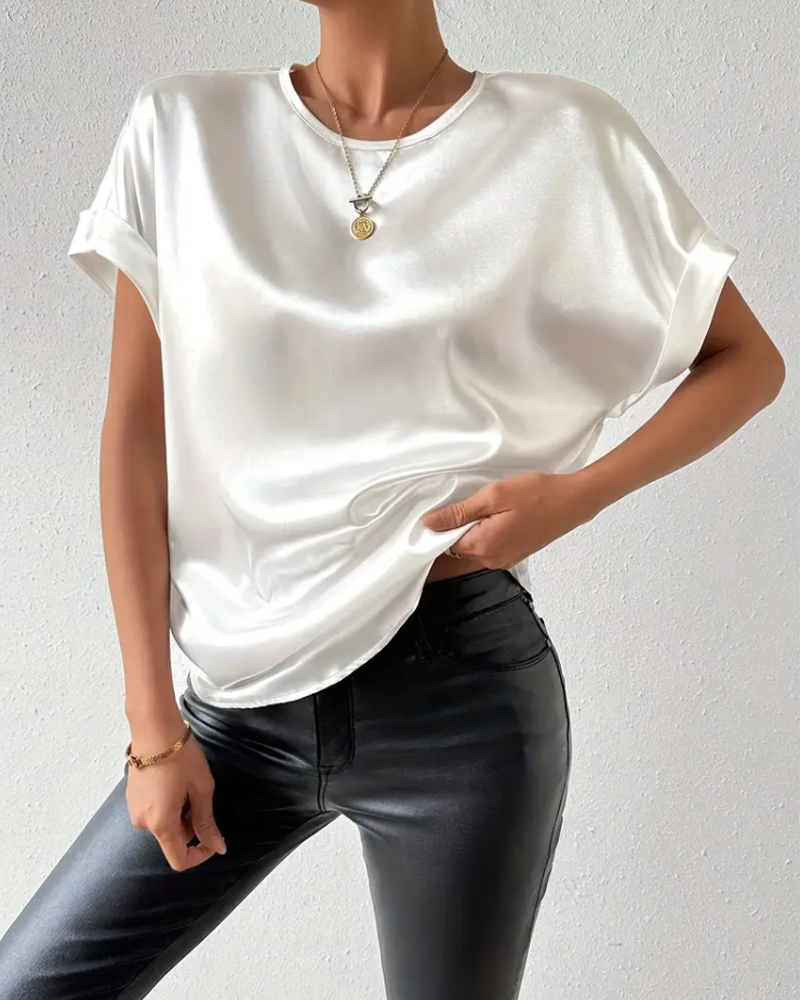 Echoarchiv | T-Shirt Rundhals Satin Glatt