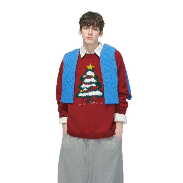 Unisex Strickpullover mit Weihnachtsmotiv