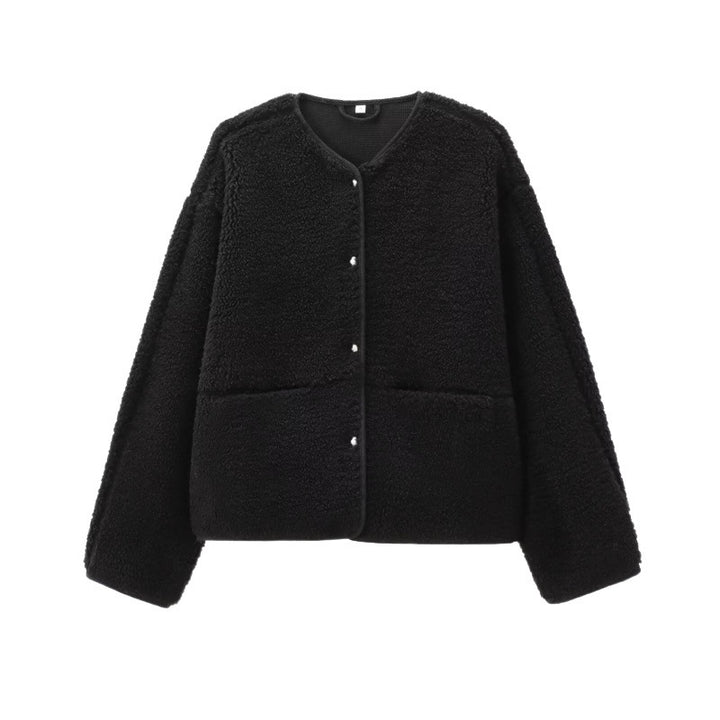 Damen-Teddyfleece-Jacke, einreihig