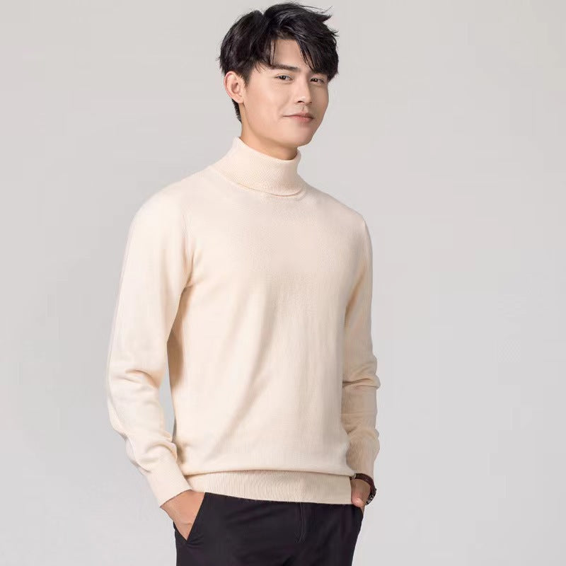 Herren-Wollpullover, Rollkragen, pflegeleicht
