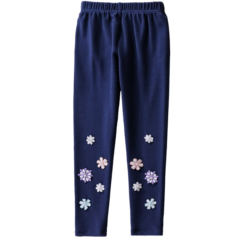 Mädchen Leggings mit floralem Applikationsdesign Echo Archiv