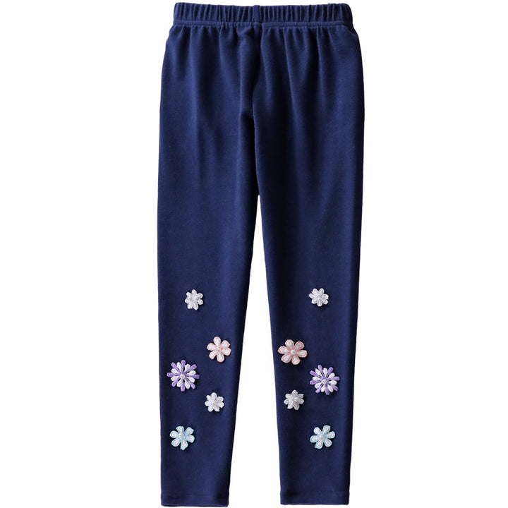 Mädchen Leggings mit floralem Applikationsdesign Echo Archiv
