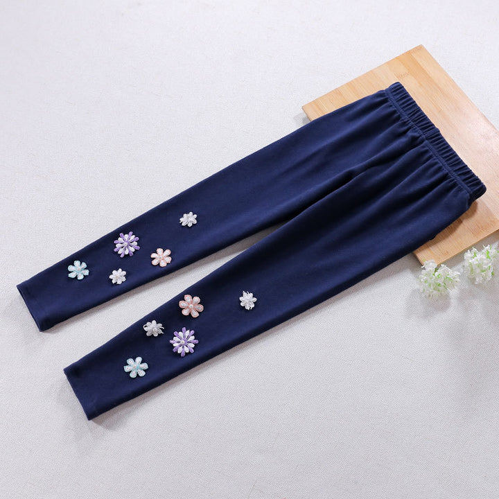 Mädchen Leggings mit floralem Applikationsdesign Echo Archiv