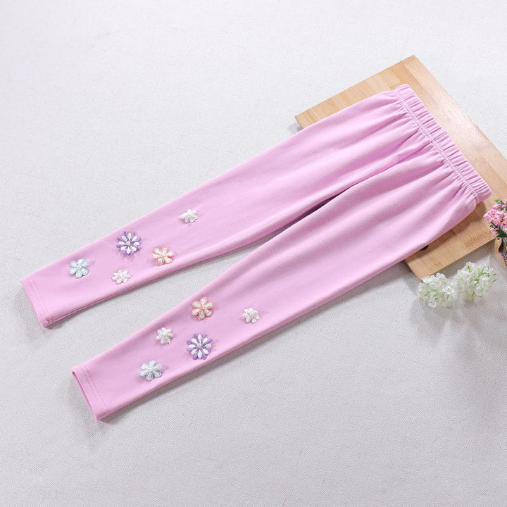 Mädchen Leggings mit floralem Applikationsdesign Echo Archiv