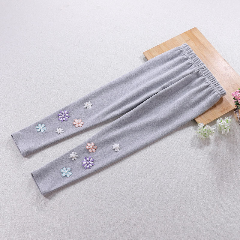 Mädchen Leggings mit floralem Applikationsdesign Echo Archiv