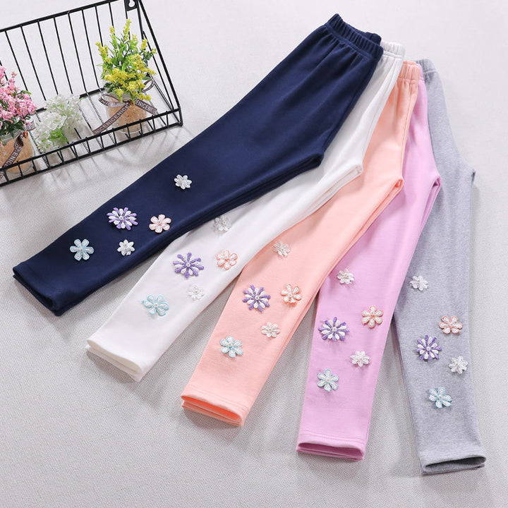 Mädchen Leggings mit floralem Applikationsdesign Echo Archiv