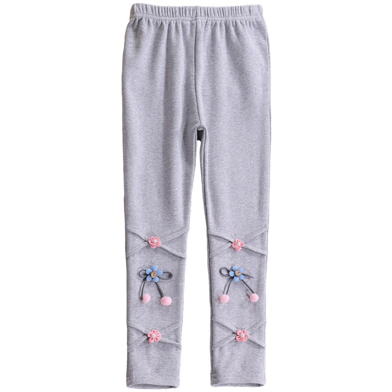 Mädchen Leggings mit floralen Applikationen Echo Archiv