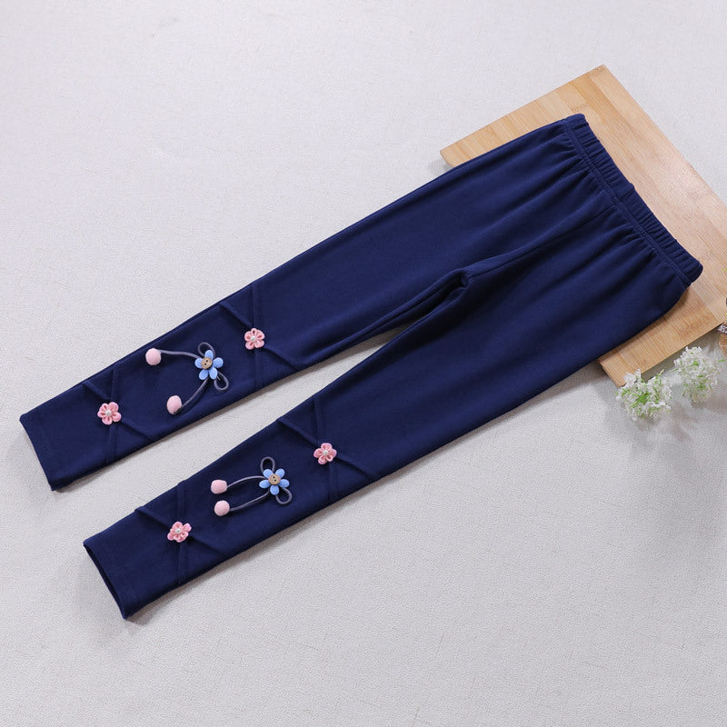 Mädchen Leggings mit floralen Applikationen Echo Archiv