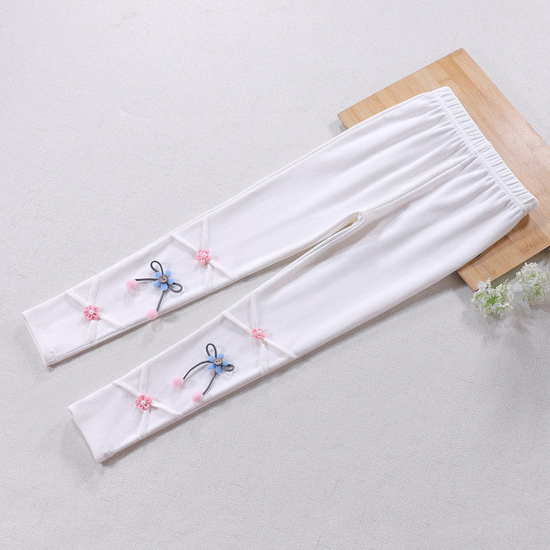 Mädchen Leggings mit floralen Applikationen Echo Archiv