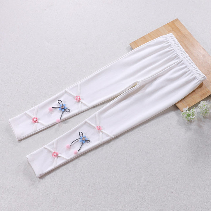 Mädchen Leggings mit floralen Applikationen Echo Archiv