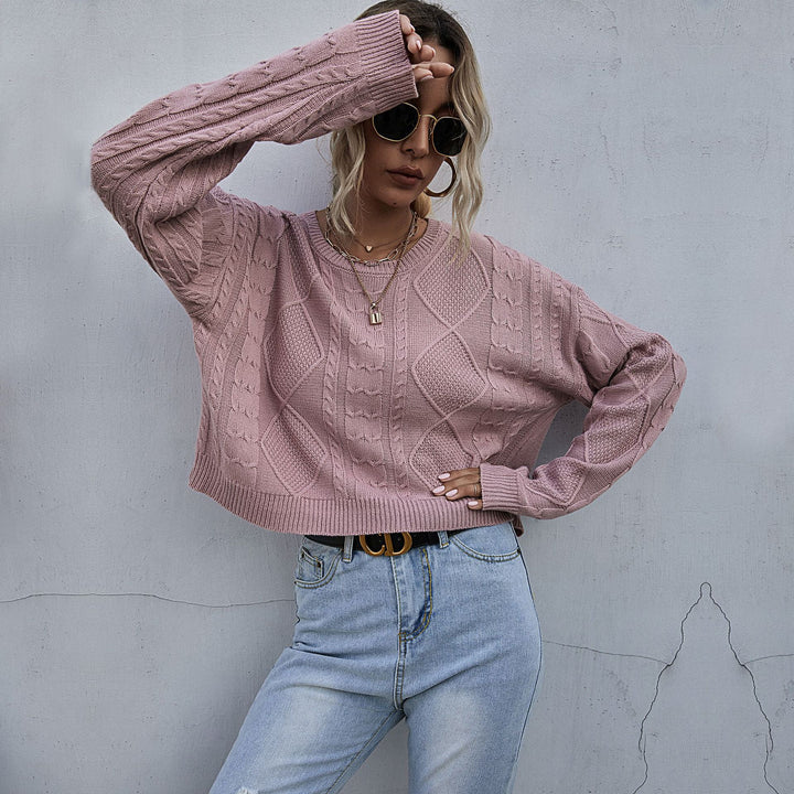 Damen Oversize Zopfstrickpullover mit Ajourdetails Echoarchiv