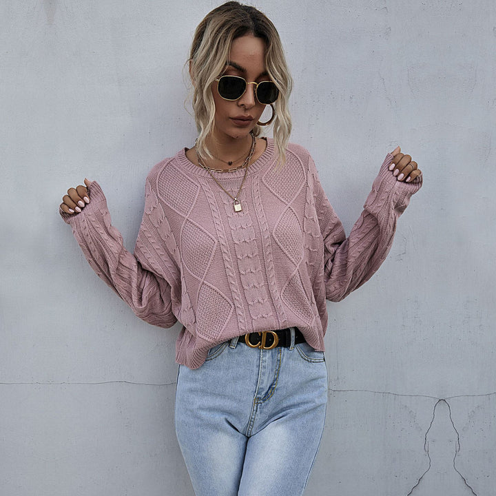 Damen Oversize Zopfstrickpullover mit Ajourdetails Echoarchiv