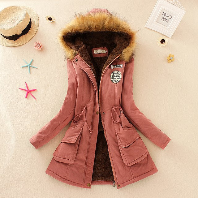 Damen Gefütterter Parka mit Kunstfellkapuze und Teddyfutter – Avérine