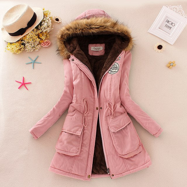 Damen Gefütterter Parka mit Kunstfellkapuze und Teddyfutter – Avérine