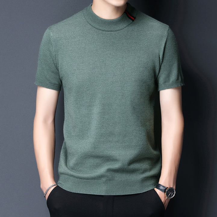 Herren Hochwertiges Kurzarm-T-Shirt aus feiner Baumwollmischung Echoarchiv