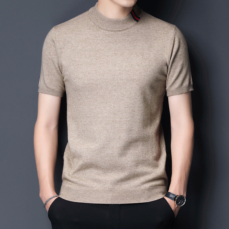 Herren Hochwertiges Kurzarm-T-Shirt aus feiner Baumwollmischung Echoarchiv