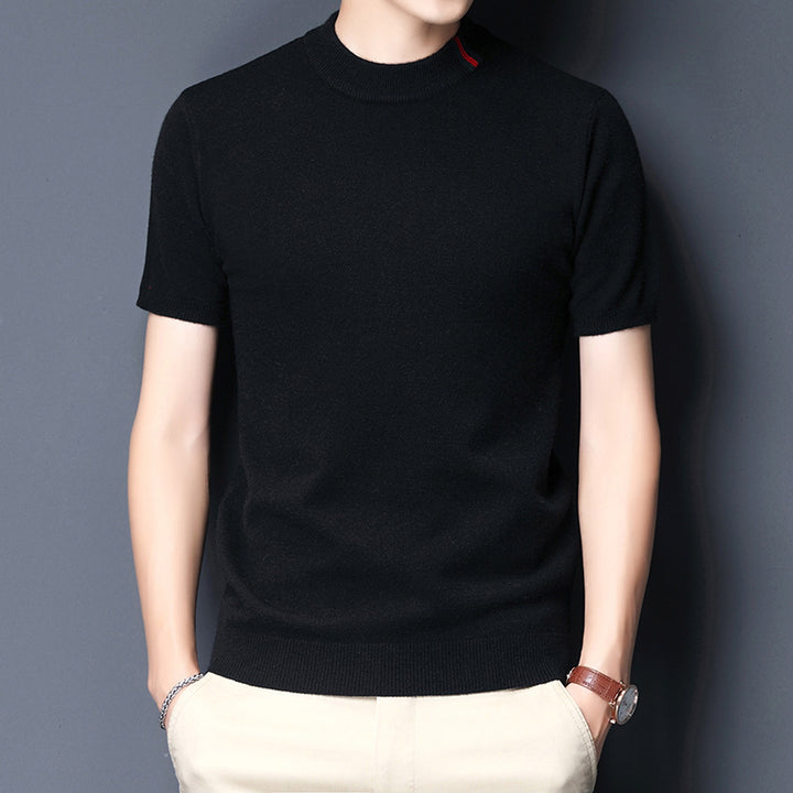 Herren Hochwertiges Kurzarm-T-Shirt aus feiner Baumwollmischung Echoarchiv