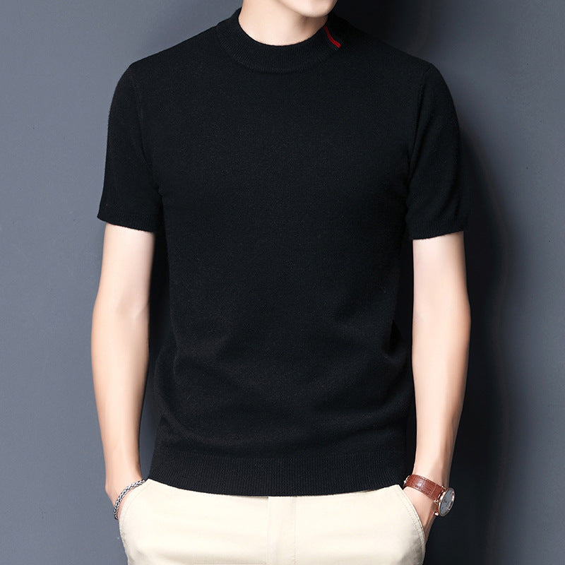 Herren Hochwertiges Kurzarm-T-Shirt aus feiner Baumwollmischung Echoarchiv