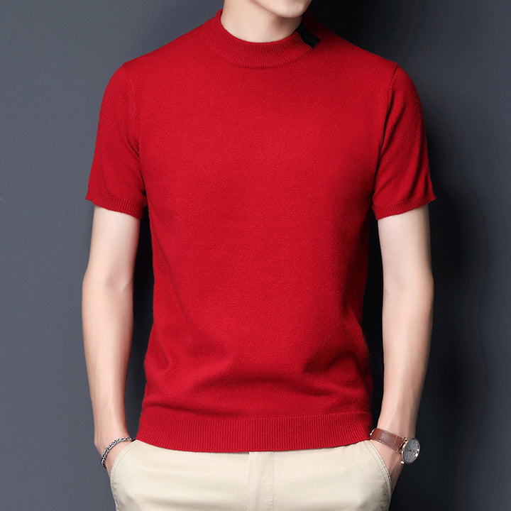 Herren Hochwertiges Kurzarm-T-Shirt aus feiner Baumwollmischung Echoarchiv