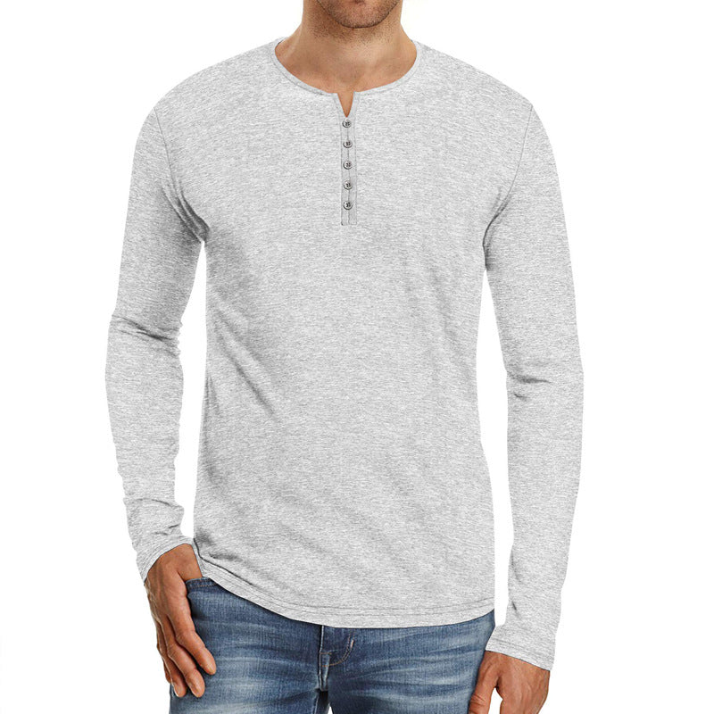 Herren Langarmshirt mit modischem Henley-Ausschnitt und bequemer Passform Echoarchiv