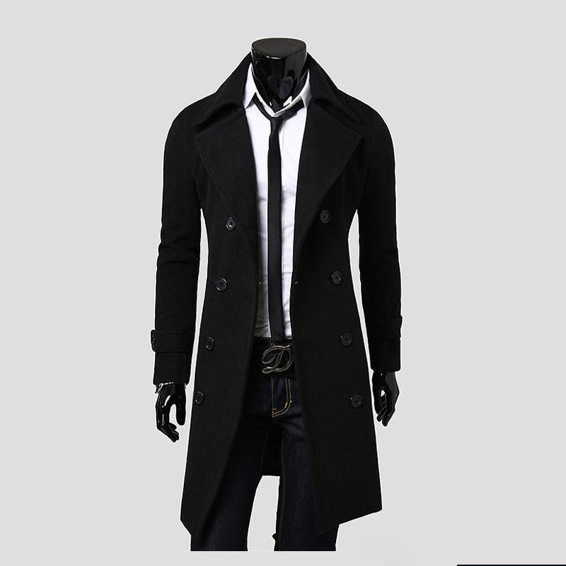 Herren nan eleganter doppelreihiger Mantel mit schmaler Taillierung und breitem Revers Echo Archiv