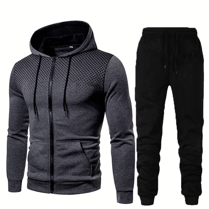 Herren sportliches Hoodie- und Jogginghose-Set mit atmungsaktiven Einsätzen Echoarchiv