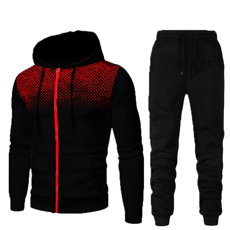 Herren sportliches Hoodie- und Jogginghose-Set mit atmungsaktiven Einsätzen Echoarchiv