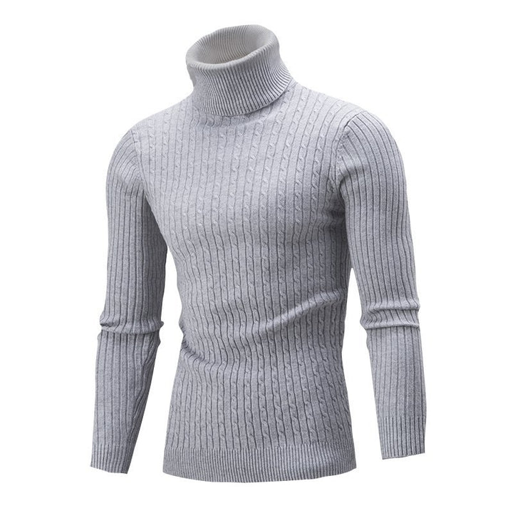 Herren gemütlicher Rollkragenpullover aus feinem Rippstrick Echoarchiv